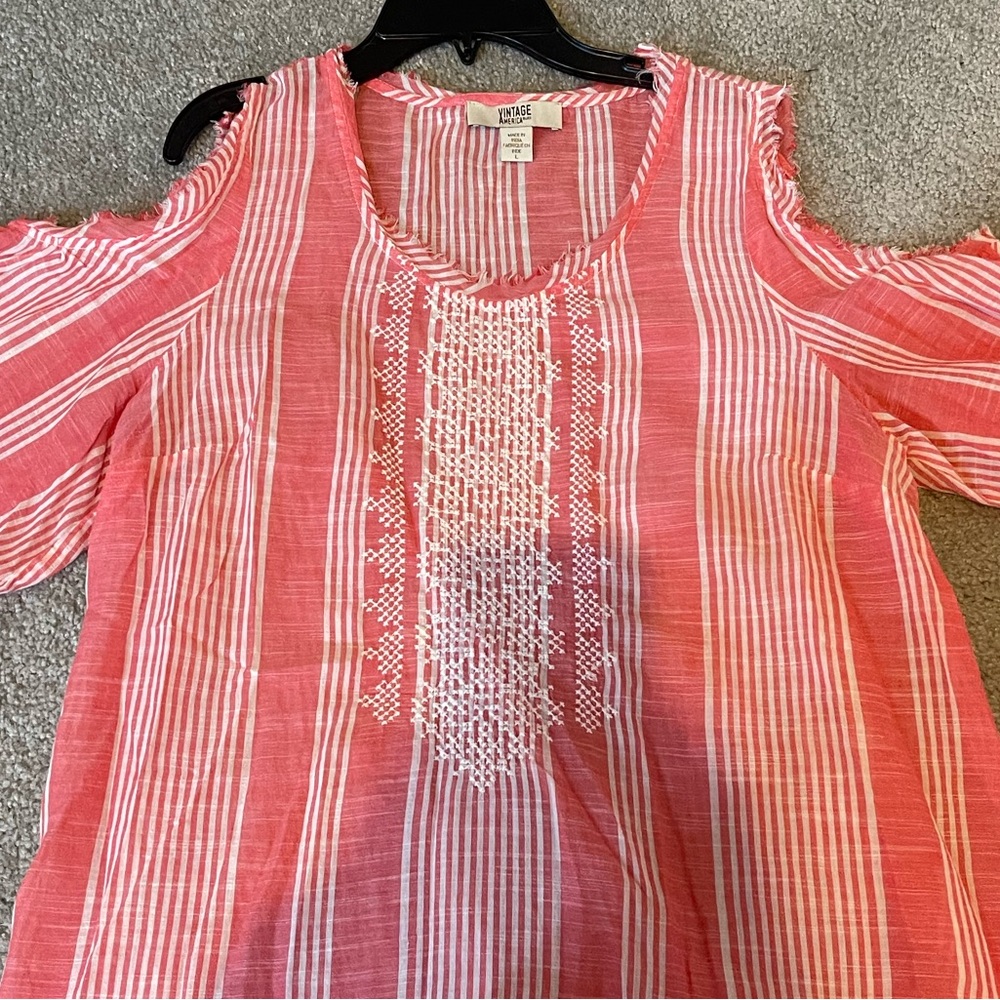 Vintage America cold shoulder top